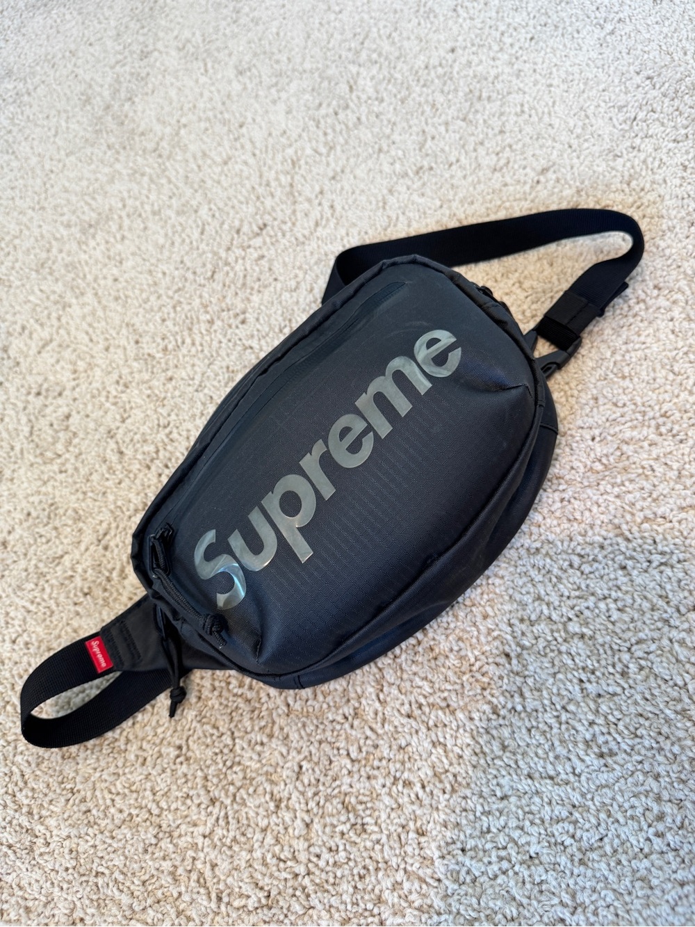 Supreme Black Logo Waist Bag